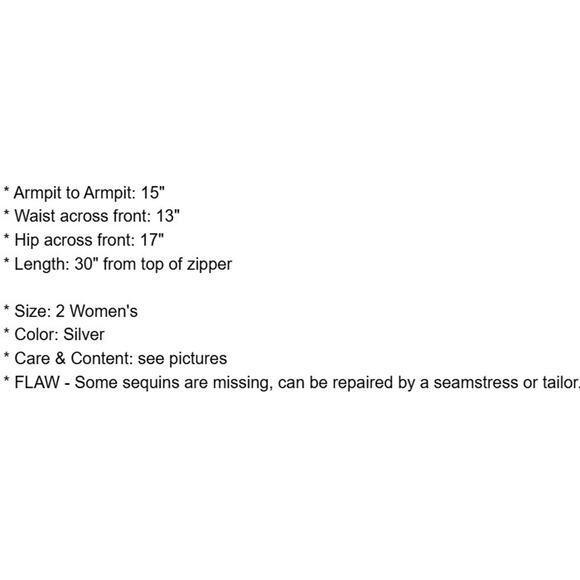 Scala Dress Womens 2 Silk Silver Sequins Off Shoulder FLAW Some sequins missing - Picture 6 of 16